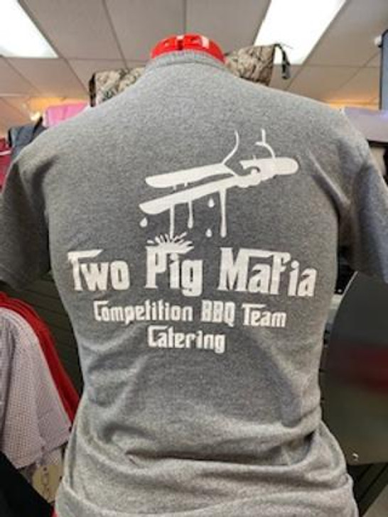 Two Pig Mafia Pit Gear Heather Grey T-Shirt Size