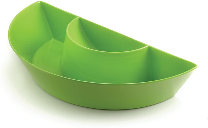 Outset B460CG Double Dipper, Snack and Dip Bowl, Citrus Green