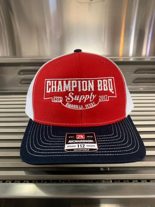 Champion BBQ Supply Red and Blue Hat