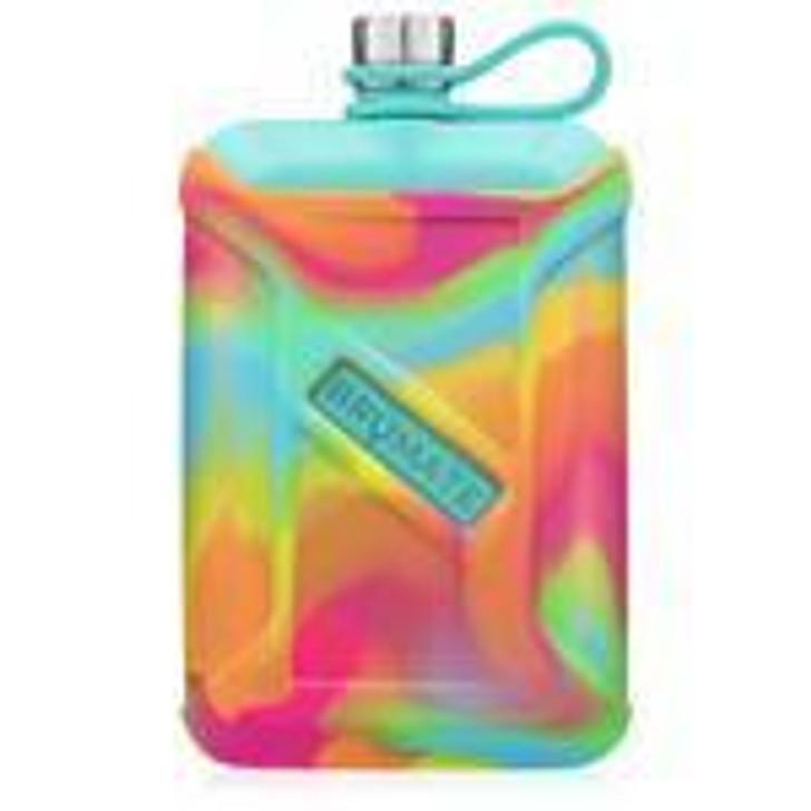 BruMate Liquor Canteen Tie-dye Swirl (Rainbow Titanium) 8 oz