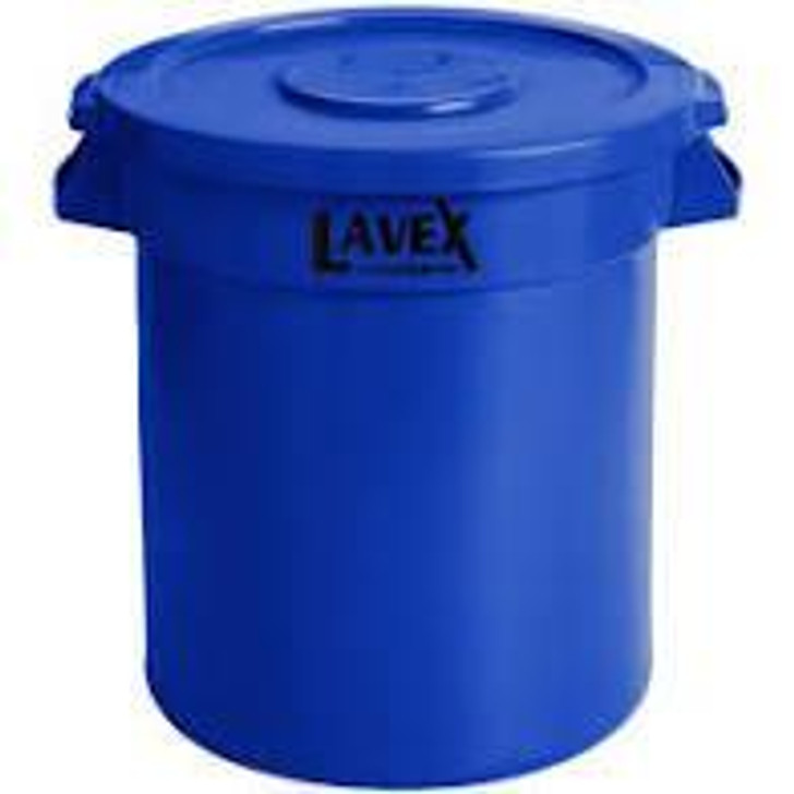 Lavex 10 Gallon Brown Round Commercial Trash Can and Lid