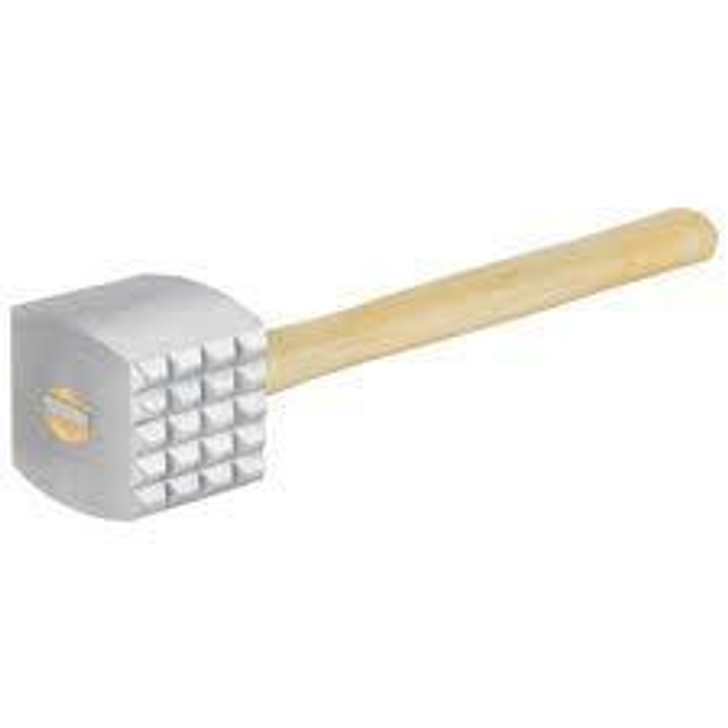12 1/2" Aluminum Meat Tenderizer with Wood Handle