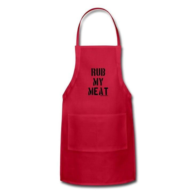 Grill Your Ass Off Rub My Meat Apron Red