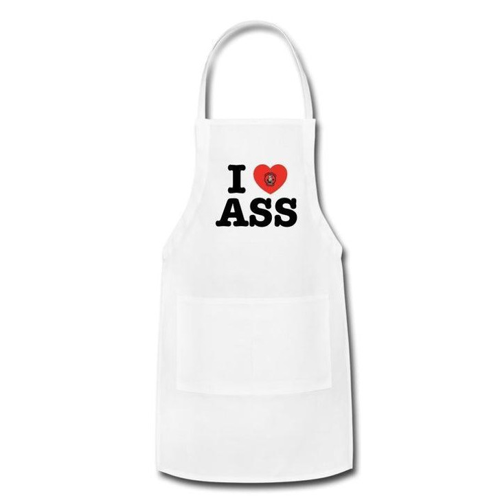 Grill Your Ass Off I Love Ass Apron White