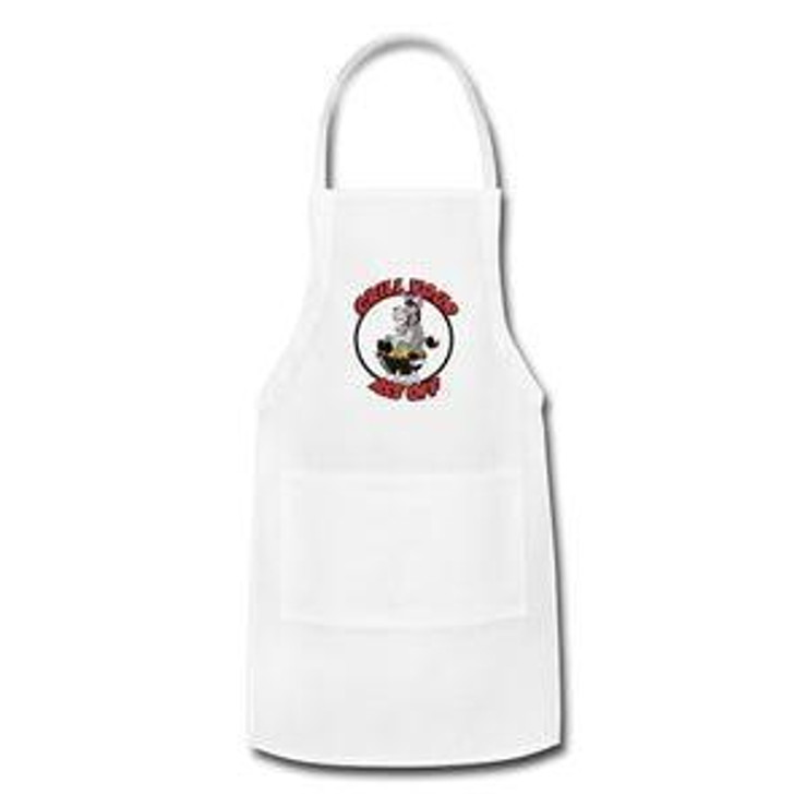 Grill Your Ass Off Logo Apron White