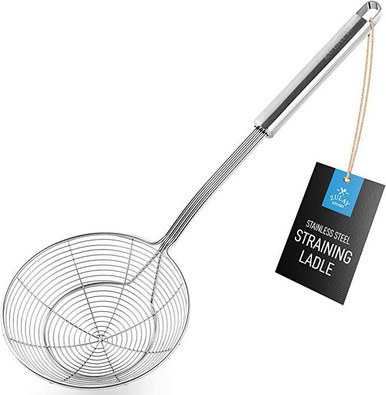 Zulay Kitchen 15.4 Inch Stainless Steel Strainer - Champion BBQ Supply