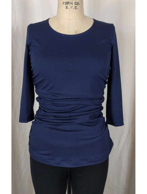 Navy Rusched Top Front