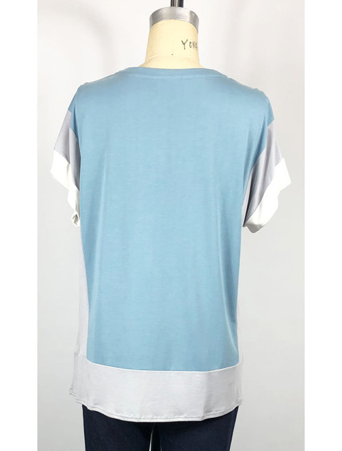 COA color block tshirt, aqua, back