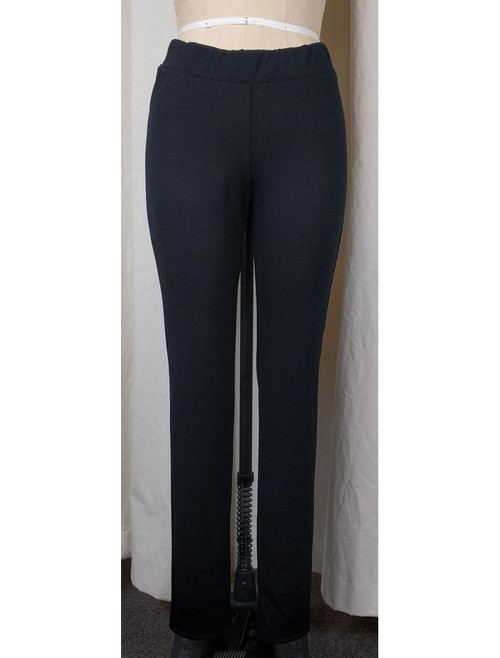 Ponte Knit Narrow Leg Pant Black Front