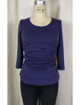 Rayon Jersey Rusched Scoop Neck Top Plum Front