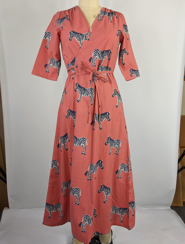 Berry Bright Aditi Zebra Wrap Dress by Mata Traders Lines of Designs