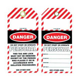 LOCKOUT TAG TEAR PROOF DOUBLE SIDED PSP109TP - DANGER DO NOT START OR OPERATE PERSONAL - PS-LOTO-SAFETY-TAG