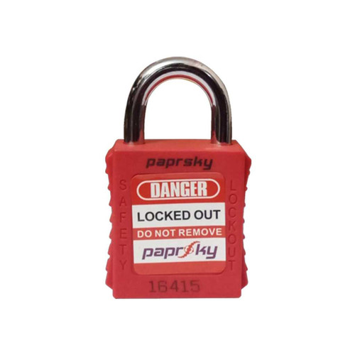 Paprsky LOCKOUT PADLOCK RED PS-LOTO-PPR-20 extra short steel shackle.