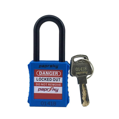Paprsky LOTO LOCK BLUE PS-LOTO-PPNR-38 dielectric nylon shackle padlock.
