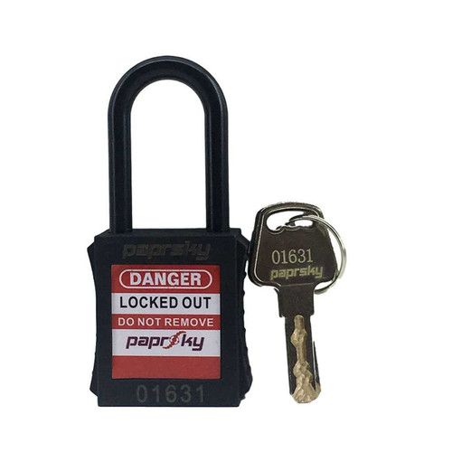 Paprsky Safety Lockout Dielectric Padlock Black PS-LOTO-PPNR-38.