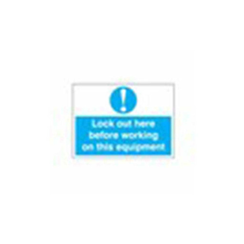SAFETY LOCKOUT LABELS LOCK OUT HERE BEFORE WORKING ON THIS EQUIPMENT  - PS-LOTO-SAFETY-LABEL