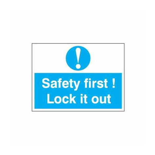 SAFETY LOCKOUT LABELS  SAFETY FIRST LOCK IT OUT - PS-LOTO-SAFETY-LABEL