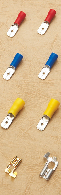 Insulated male disconnect terminal for 0.5–1.5mm² electrical wiring