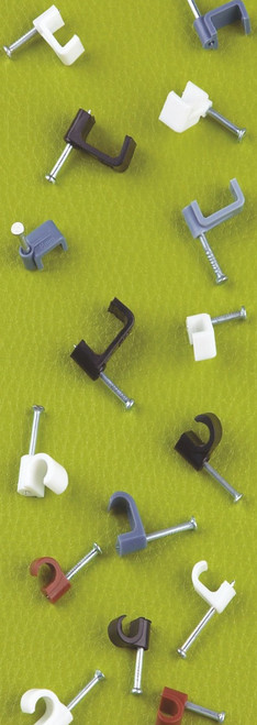 Paprsky coaxial cable clips with steel nails for secure cable mounting