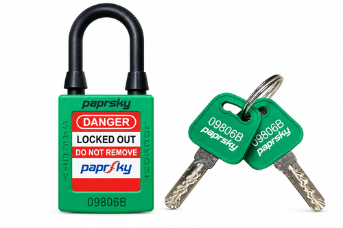 DIELECTRIC SAFETY LOCKOUT PADLOCK — GREENPS-LOTO-PPNR-38 GREEN ART-PPR-04-TP