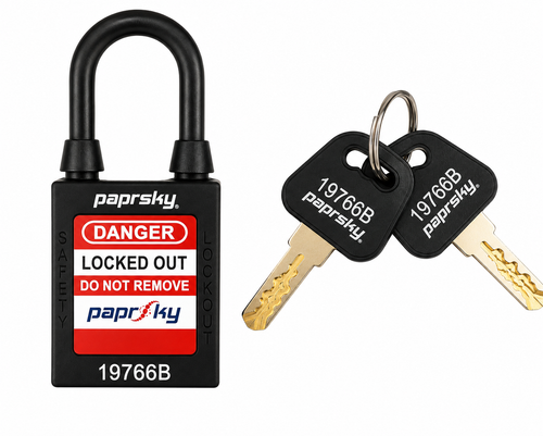 DIELECTRIC SAFETY LOCKOUT PADLOCK — BLACK PS-LOTO-PPN ART-PPR-04-TPR-38 BLACK