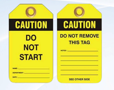 CAUTION — DO NOT START LOCKOUT TAG (PS LOTO TAG)