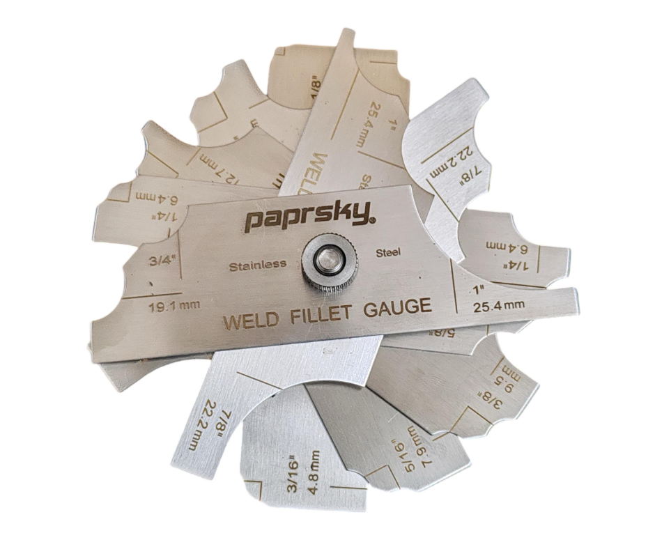 Paprsky Weld Fillet Gauge |  Multi-Blade Stainless Steel Fillet Weld Measurement Tool for Professional Inspection
