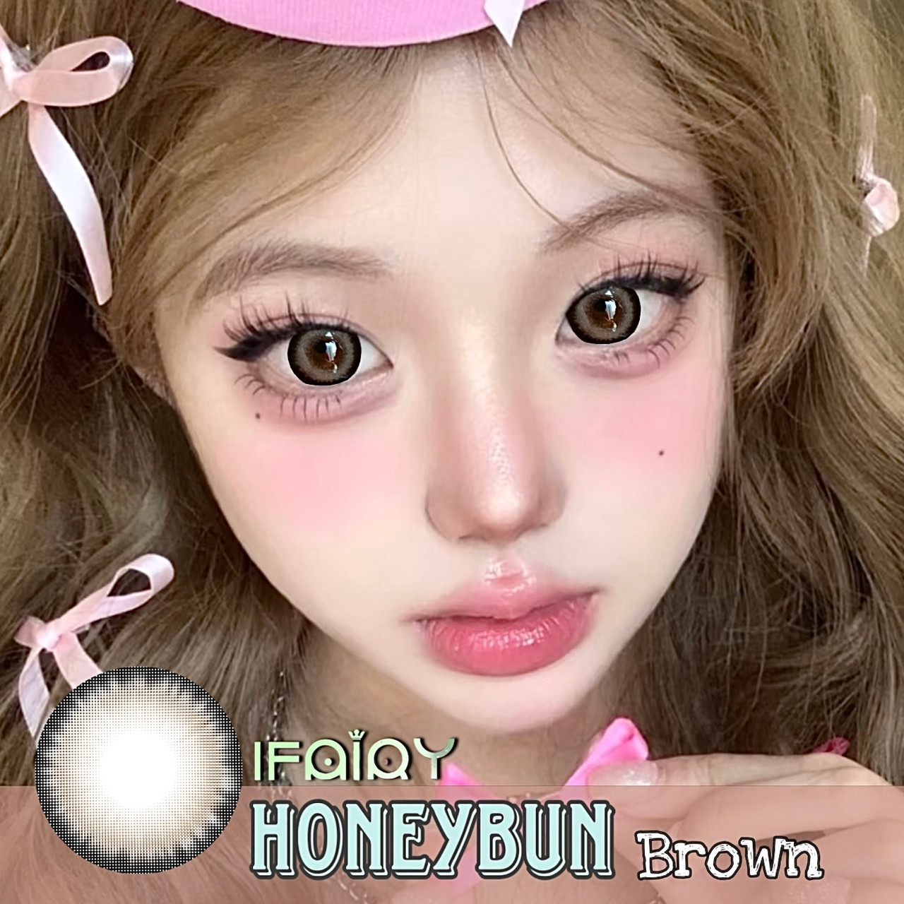I.Fairy HoneyBun Brown 16.2mm Color Contact Lens - Ifairycon