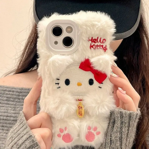 Sanrio Hello Kitty Lucky Cat Plush iPhone Case Cute Sanrio Hello Kitty Lucky Cat Plush iPhone Case Cute