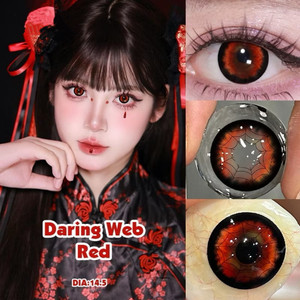 14.5MM Daring Web Red | Green Color Contact Lens 14.5MM Daring Web Red | Green Color Contact Lens