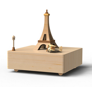 HANDMADE WOODEN PARIS MUSIC BOX HANDMADE WOODEN PARIS MUSIC BOX