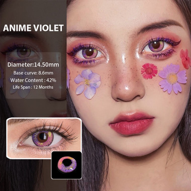 Anime Sparkle Violet Prescription (12 months) Cosplay Contacts