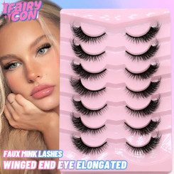 7 Pairs 3D Cat Eye Faux Mink Winged End False Eyelashes Manga Lashes