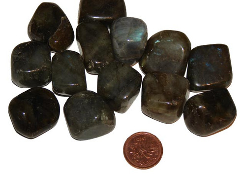 Tumbled Labradorite stones - size large