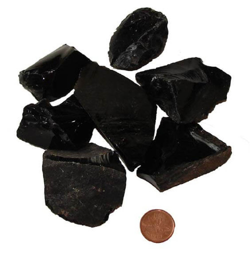 Raw Black Obsidian Stones - Extra Large