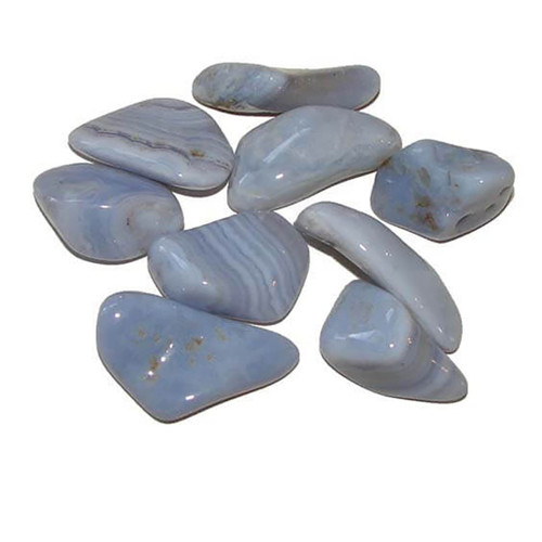 Medium Tumbled Blue Lace Agate Stone