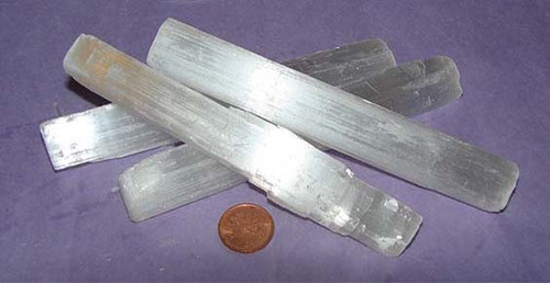 70 to 79 gram Selenite 5 inch Ruler, image 2