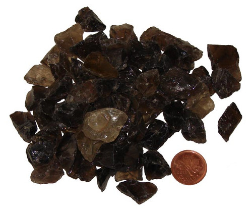 Rough Smokey Quartz stones - size teeny