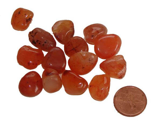 Tumbled Red Carnelian Stones - size teeny