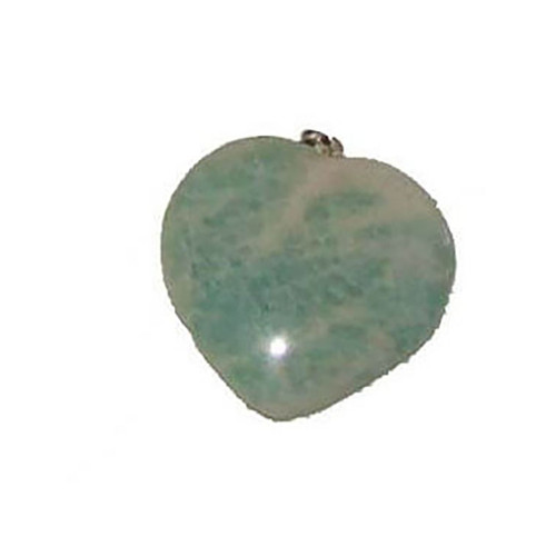 Polished Amazonite Heart Pendant