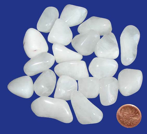 Tumbled Snow Quartz stones - small
