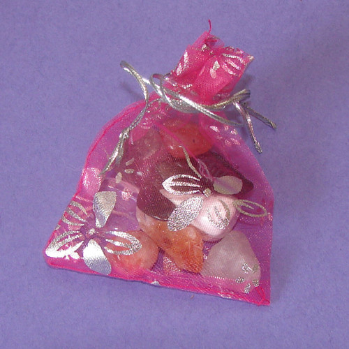 The Best Stones for Happiness & Positive Energy in a pink organza pouch
