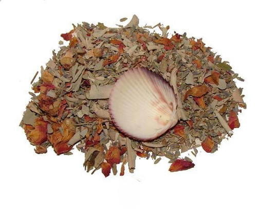 Smudge Mix Herbs with small cockle shell