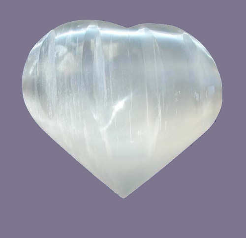 Selenite Polished and Carved Heart