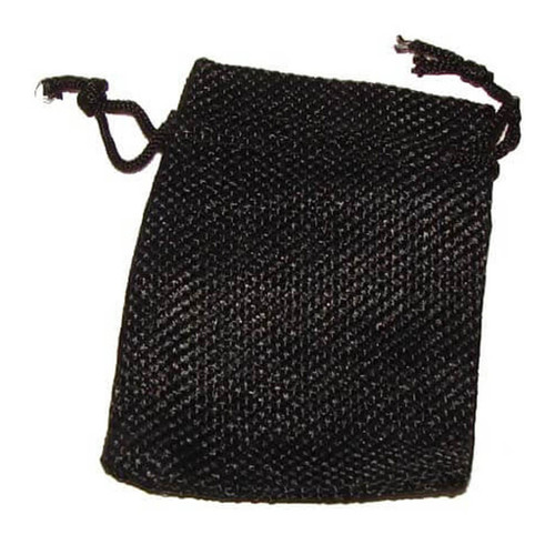 Black Burlap Drawstring Pouches, 2-1/2 x 3-1/4 inches