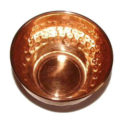 Round Hand Hammered Copper Bowl