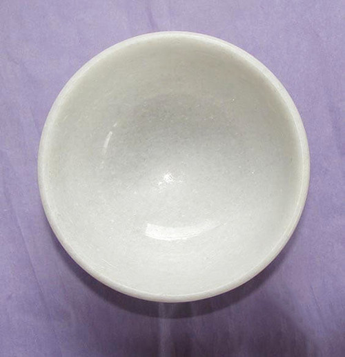 Polished White Marble Bowl