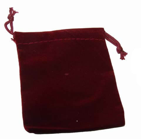 Burgundy velveteen pouch