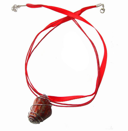 Red Silk and Cotton Cord with lobster clasp