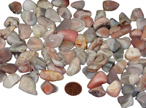 Tumbled Pink Botswana Agate stones - size extra small